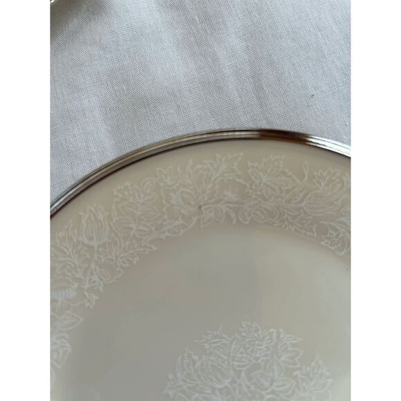 Lenox Moonspun Saucers, Gold Rimmed, Set of Six, Lenox Dishes, Make in the USA - Picture 2 of 5